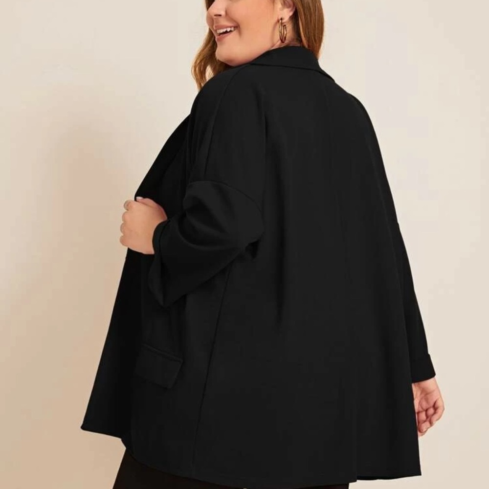 Black Oversized Blazer with Relaxed Fit